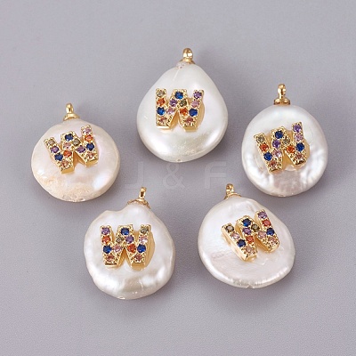 Natural Cultured Freshwater Pearl Pendants PEAR-F008-32G-W-1