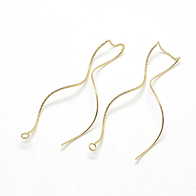 Brass Chain Stud Earring Findings X-KK-T032-173G-1