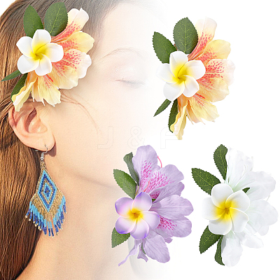 3Pcs 3 Colors Cloth Alligator Hair Clips OHAR-CN001-04-1