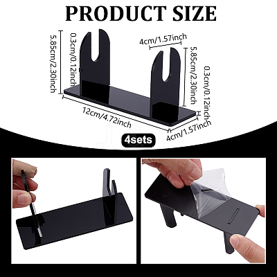 Acrylic Chinese Fan Display Stands ODIS-WH0007-76B-1
