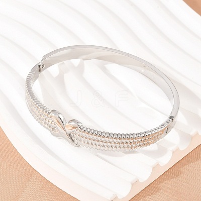 304 Stainless Steel Hinged Bangles for Women BJEW-Z155-01P-1