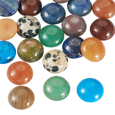 20Pcs Natural & Synthetic Mixed Gemstone Cabochons G-TA0002-76A-1