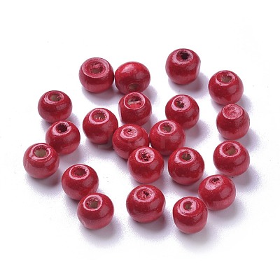 Dyed Natural Wood Beads WOOD-Q006-8mm-01-LF-1