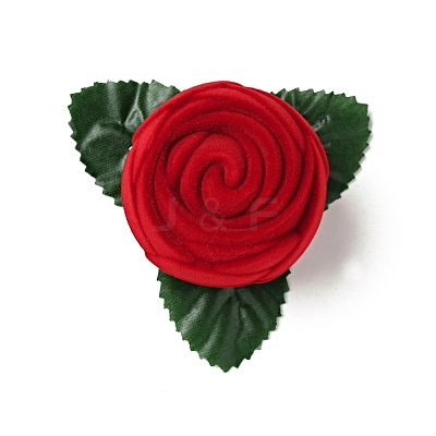Flocking Plastic Rose Finger Ring Boxes CON-C015-01B-1