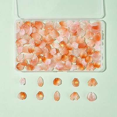 120Pcs 6 Styles Spray Painted Glass Pendants GLAA-FS0002-20-1