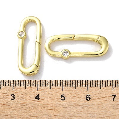 Rack Plated Brass Micro Pave Cubic Zirconia Clasps X-KK-Z039-07B-1