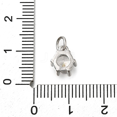 Brass Pave Cubic Zirconia Pendants KK-V002-23P-01-1