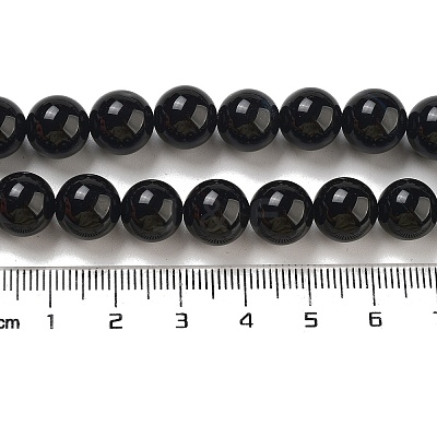 Natural Black Onyx Round Bead Strands G-R198-10mm-1
