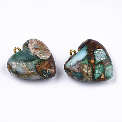 Assembled Bronzite and Imperial Jasper Pendants G-T111-04J-1
