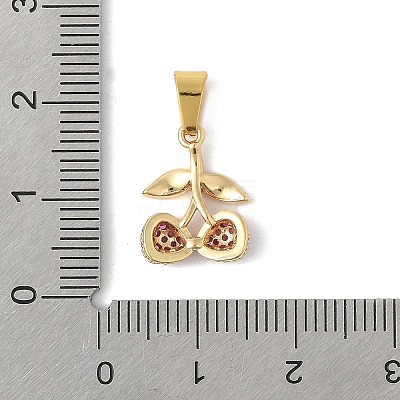 Brass Micro Pave Cubic Zirconia Pendants LS-STAS-V013-05G-1
