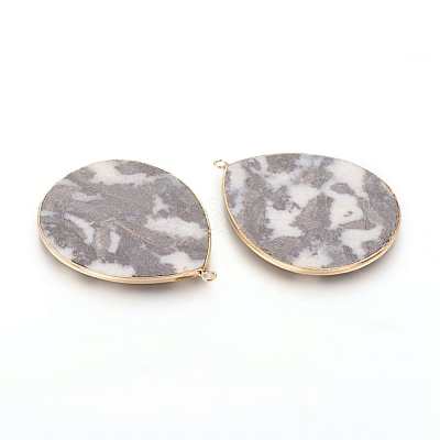 Natural Zebra Jasper Pendants G-E526-01I-1