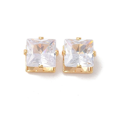 Brass Clear Cubic Zirconia Cabochons LS-STAS-M294-30B-1
