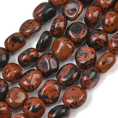 Natural Mahogany Obsidian Beads Strands GG-CBA787B-A19-1