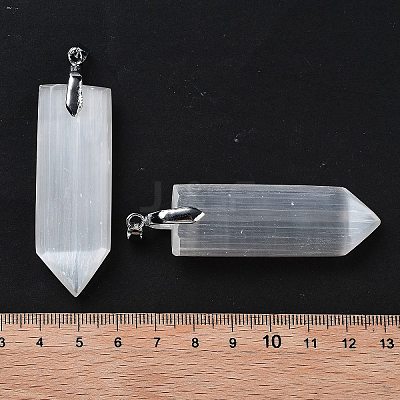 Natural Selenite Big Pendants G-M091-01F-1