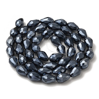 Electroplate Glass Beads Strands EGLA-E010-10x15mm-F03-1