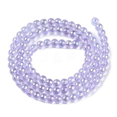 Electroplate Transparent Glass Beads Strands GLAA-T032-T4mm-AB01-1