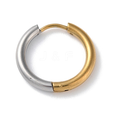 Two Tone 304 Stainless Steel Huggie Hoop Earrings EJEW-P250-01C-1
