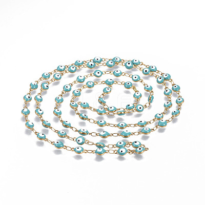 3.28 Feet 304 Stainless Steel Enamel Chains X-CHS-P006-02G-02-1