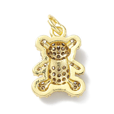 Rack Plating Brass Micro Pave Cubic Zirconia Charms KK-H443-06G-02-1