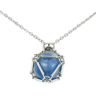 Tarnish Resistant 304 Stainless Steel Macrame Pouch Braided Gemstone Holder NJEW-JN04468-01-1