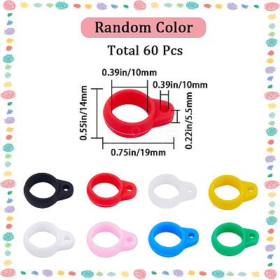 60Pcs Silicone Pendant SIL-GF0001-30-1