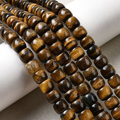 Natural Tiger Eye Beads Strands G-A275-C01-7x8mm-AB-1