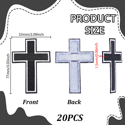 20Pcs Polyester Clothing Patches PATC-GA0002-02A-1