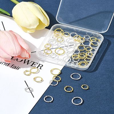 60Pcs 3 Styles Rack Plating Alloy Bead Frames FIND-FS0003-46-1