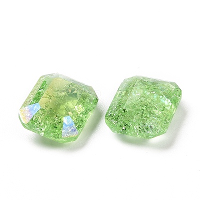 Crackle Moonlight Style Glass Rhinestone Cabochons RGLA-J018-B-214IO-1