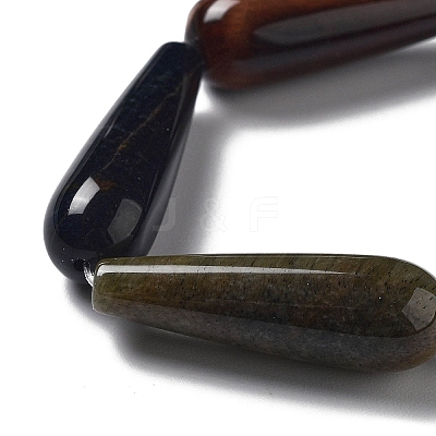 Natural 3-Color Tiger Eye Beads Strands G-P528-H11-01-1