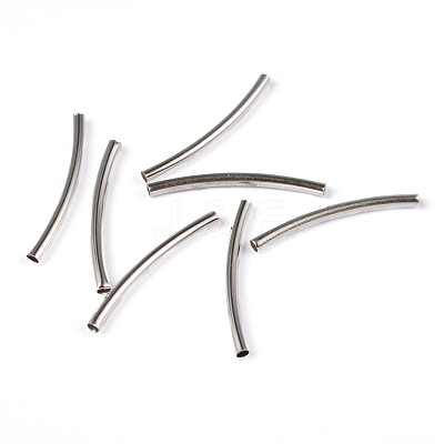 Brass Curved Tube Beads X-EC297-S-1