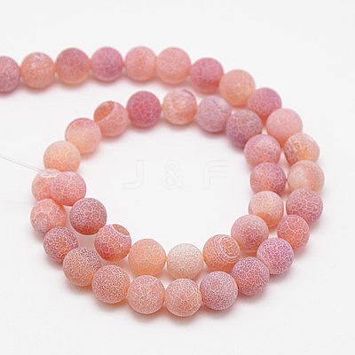 Natural Weathered Agate Beads Strands X-G-G589-8mm-05-1