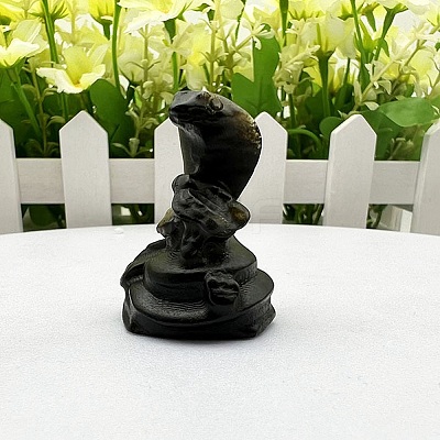 Natural Obsidian Carved Healing Snake Figurines PW-WG18724-12-1
