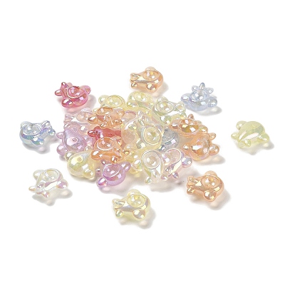 Airplane UV Plating Luminous Rainbow Iridescent Acrylic Beads LACR-R001-06A-1