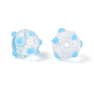 Handmade Foil Lampwork Beads Strands FOIL-T008-02D-1