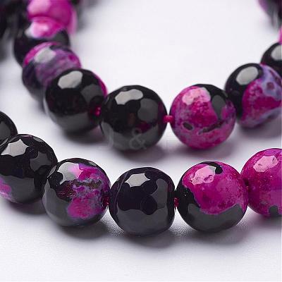 Natural Fire Crackle Agate Beads Strands G-D210-10mm-M1-1