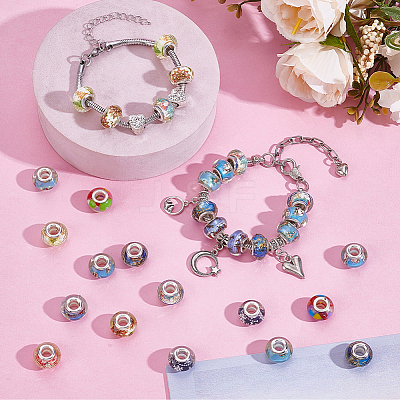 100Pcs 10 Colors Resin European Beads RPDL-PA0001-01-1