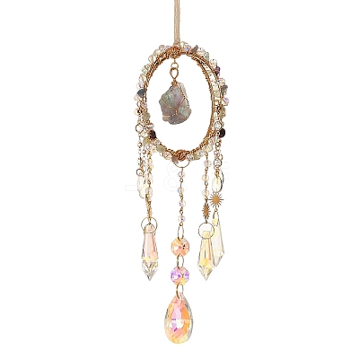 Wire Wrapped Raw Natural Fluorite Suncatcher RN-T001-02B-1