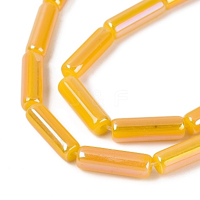 Electroplate Imitation Jade Glass Beads Strands EGLA-Q132-02A-A05-1