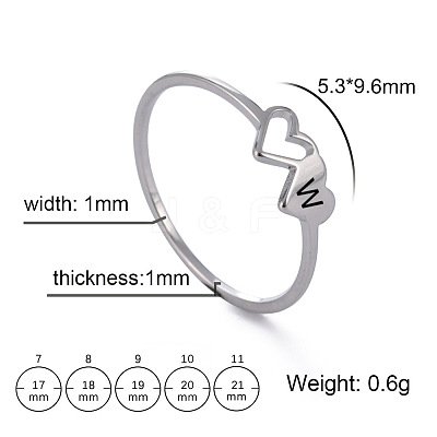 304 Stainless Steel Finger Rings for Women Men FS-WGB974C-70-1