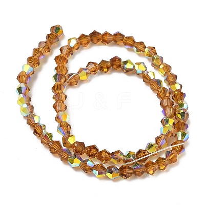 Electroplate Transparent Glass Beads Strands EGLA-K015-18U-1