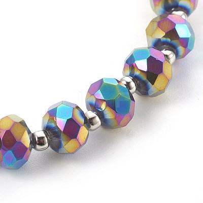 Electroplate Glass Stretch Bracelets BJEW-JB04017-1