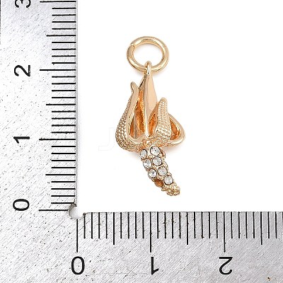Brass Rhinestone Pendants KK-B145-02G-05-1