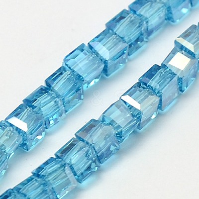 Electroplate Glass Bead Strands EGLA-J028-4x4mm-AB08-1