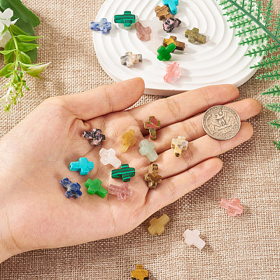 30Pcs 15 Styles Natural & Synthetic Mixed Gemstone Beads G-TA0002-13-1