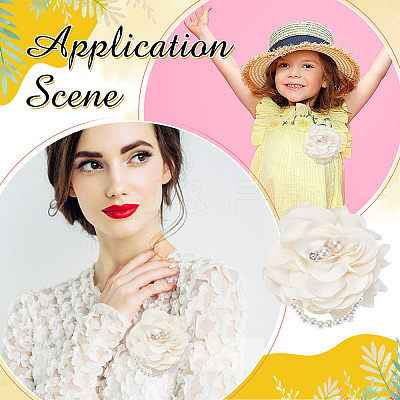 1Pc Polyester Flower Brooch JEWB-ME0001-11A-1