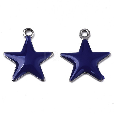 201 Stainless Steel Enamel Charms STAS-N088-14B-1