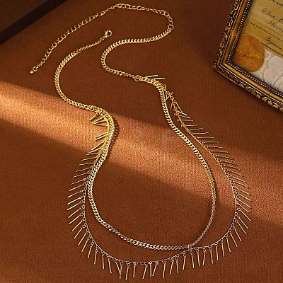 Alloy Tassel Double Layer Waist Belly Chains for Women FS-WG82127-01-1