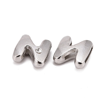 Letter Slider Beads for Watch Band Bracelet Making X-ALRI-O012-N-NR-1