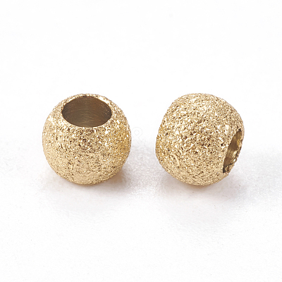 Ion Plating(IP) 304 Stainless Steel Textured Beads STAS-I081-4mm-04G-1
